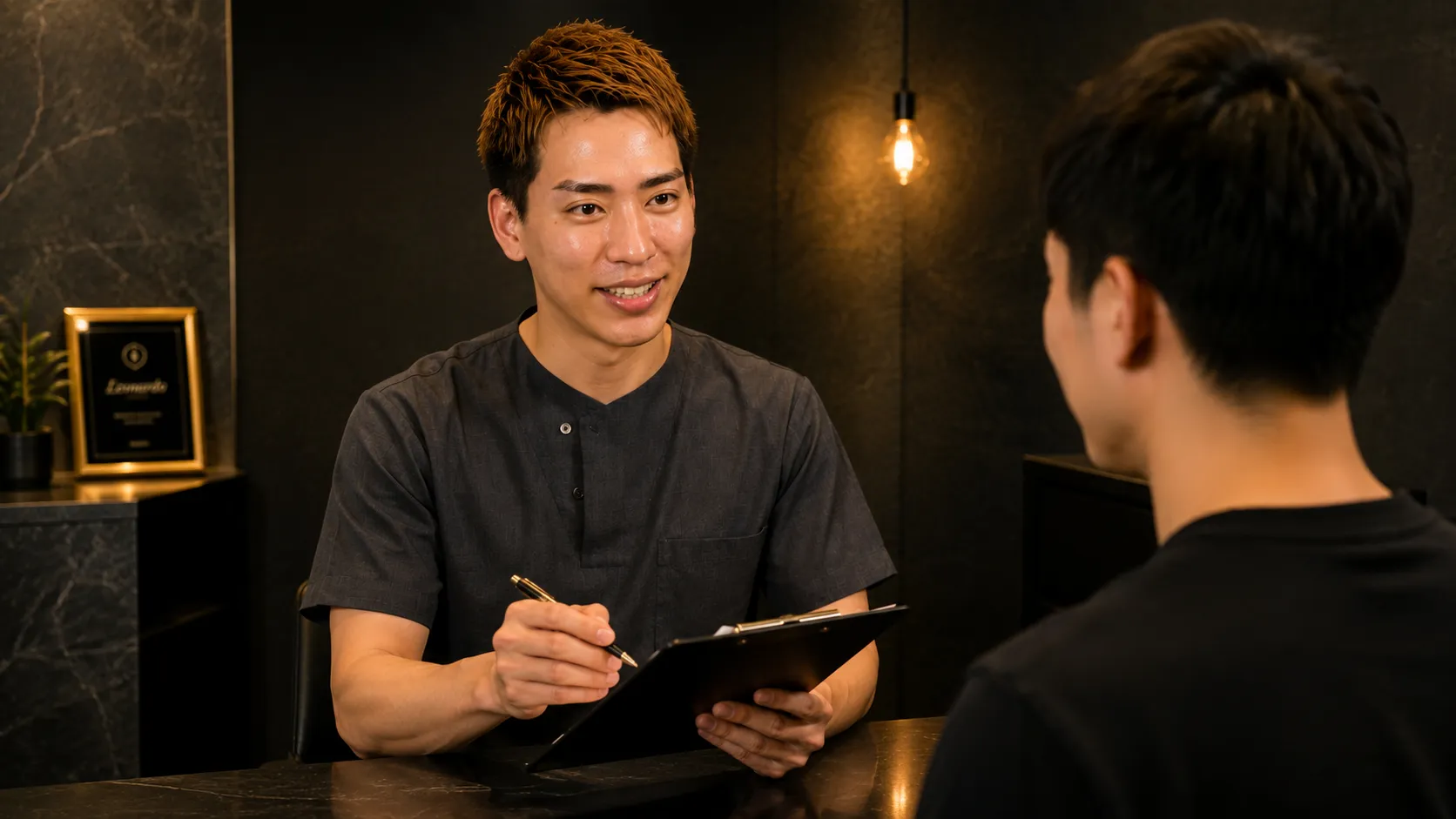 男性のヒゲを整える施術